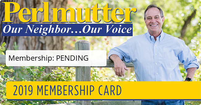 Team Perlmutter 2019 Membership Card Team Perlmutter 2019 Membership Card